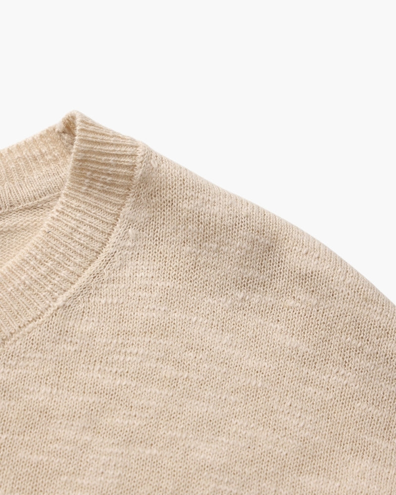 Linen Cotton Essential Crewneck - Old Money