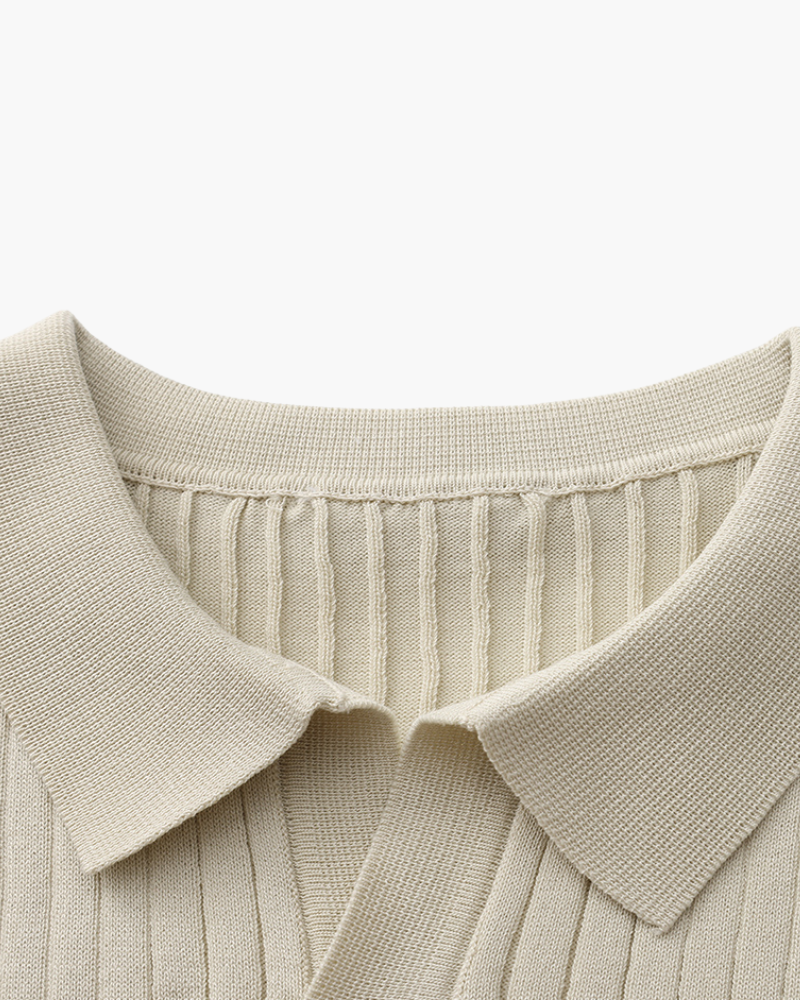 Premium Ribbed Polo - Old Money